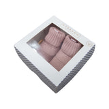 Knitted Button Booties | Dusty Pink