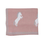 Unicorn Knit Blanket Dusty Pink