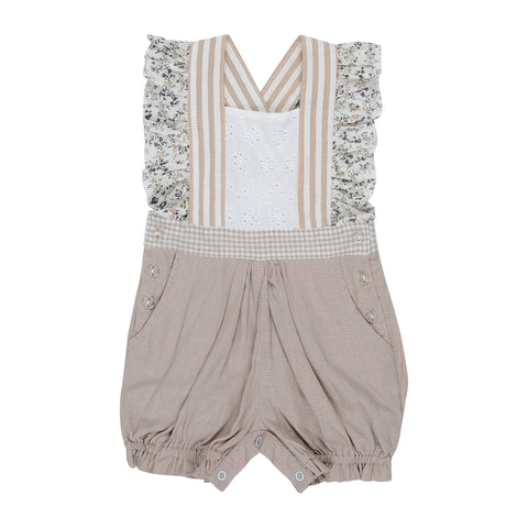Neutral Frill Sleeve Overall