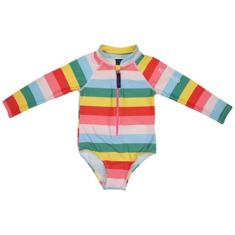 Swimwear Rainbow Zip Swimsuit Rainbow Stripe
