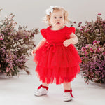 MY FIRST LACE SPARKLE TUTU S/S - RED
