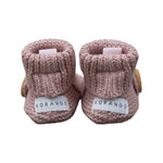 Knitted Button Booties | Dusty Pink