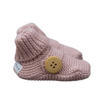 Knitted Button Booties | Dusty Pink