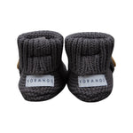 Knitted Button Booties | Grey