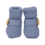 Knitted Button Bootie Dusty Blue