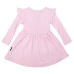 Soft Cotton Modal Frill Dress | Pink